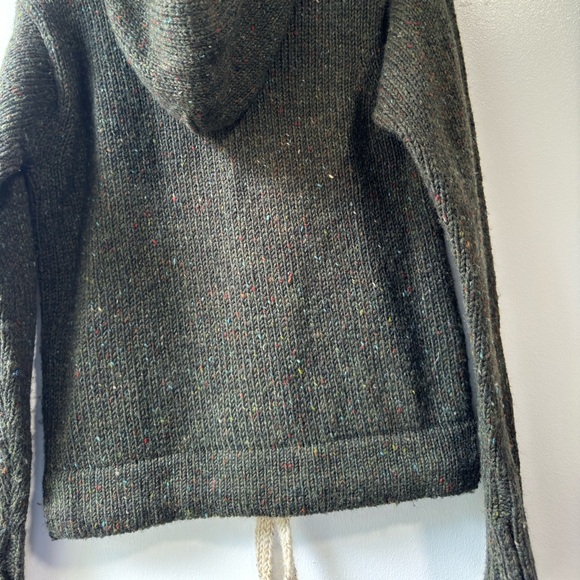 Aran Unisex Sweater Market Wool Hoodie With Pouch Pocket Size XS - Picture 12 of 13